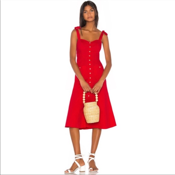 Song of Style Dresses & Skirts - Revolve Song of Style Red Button Midi Dress